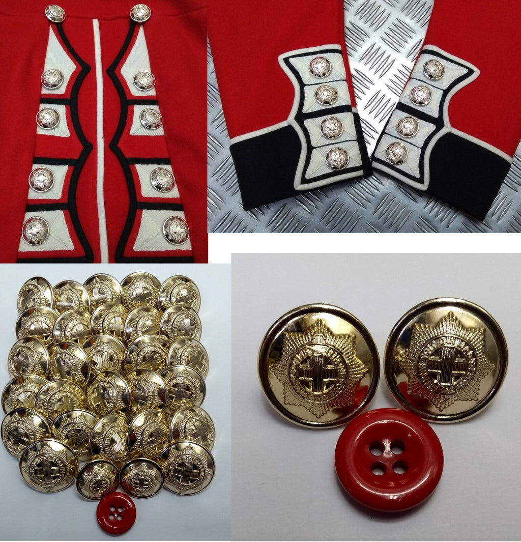 Coldstream Guards Red Tunic 30 Button Set Complete Genuine British Army Issue