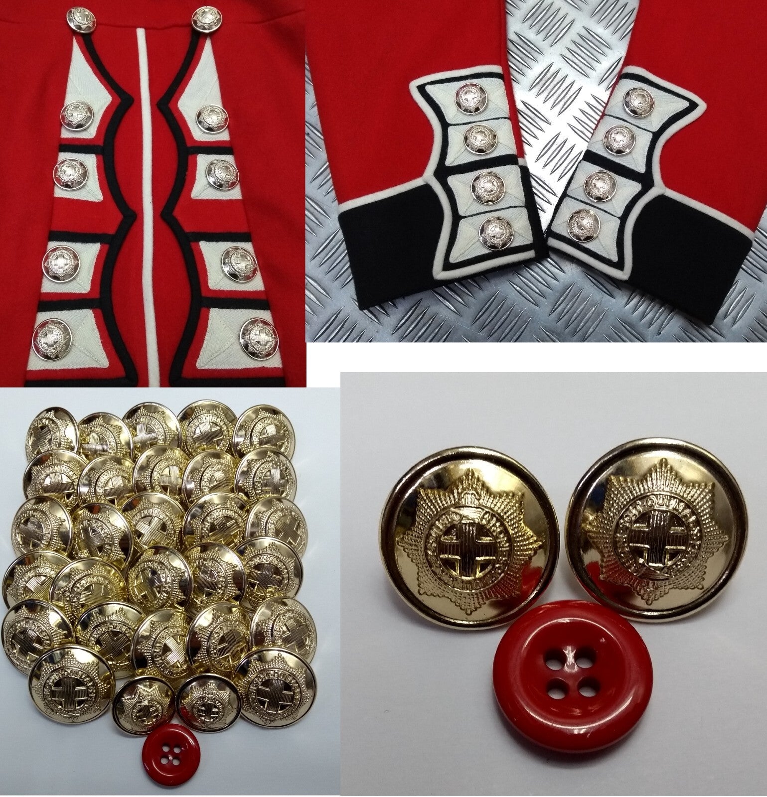Coldstream Guards Red Tunic 30 Button Set Complete Genuine British Army Issue