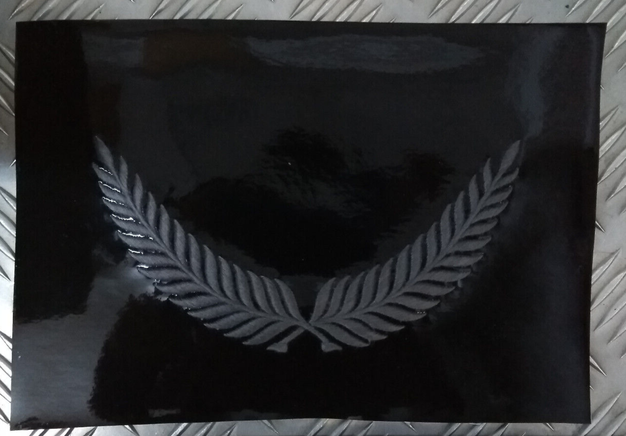 Officers Palmleaf Braid Uncut Cap Peak Grey on Black PVC British Made
