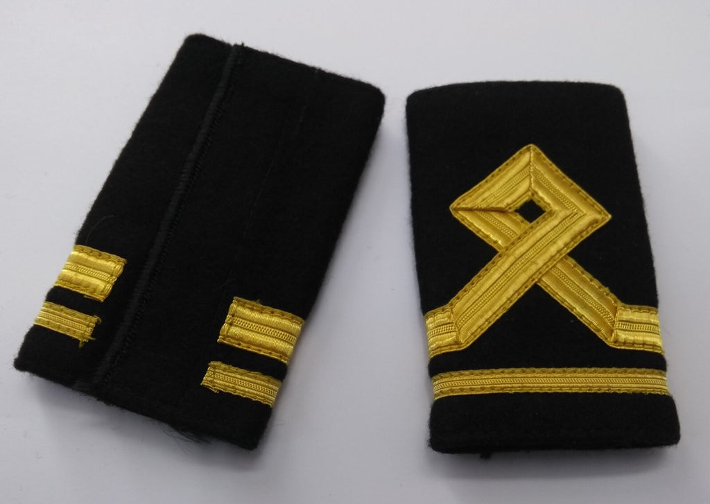 Naval Shoulder Slides / Boards Officers Style Gold Lace Navy NEW