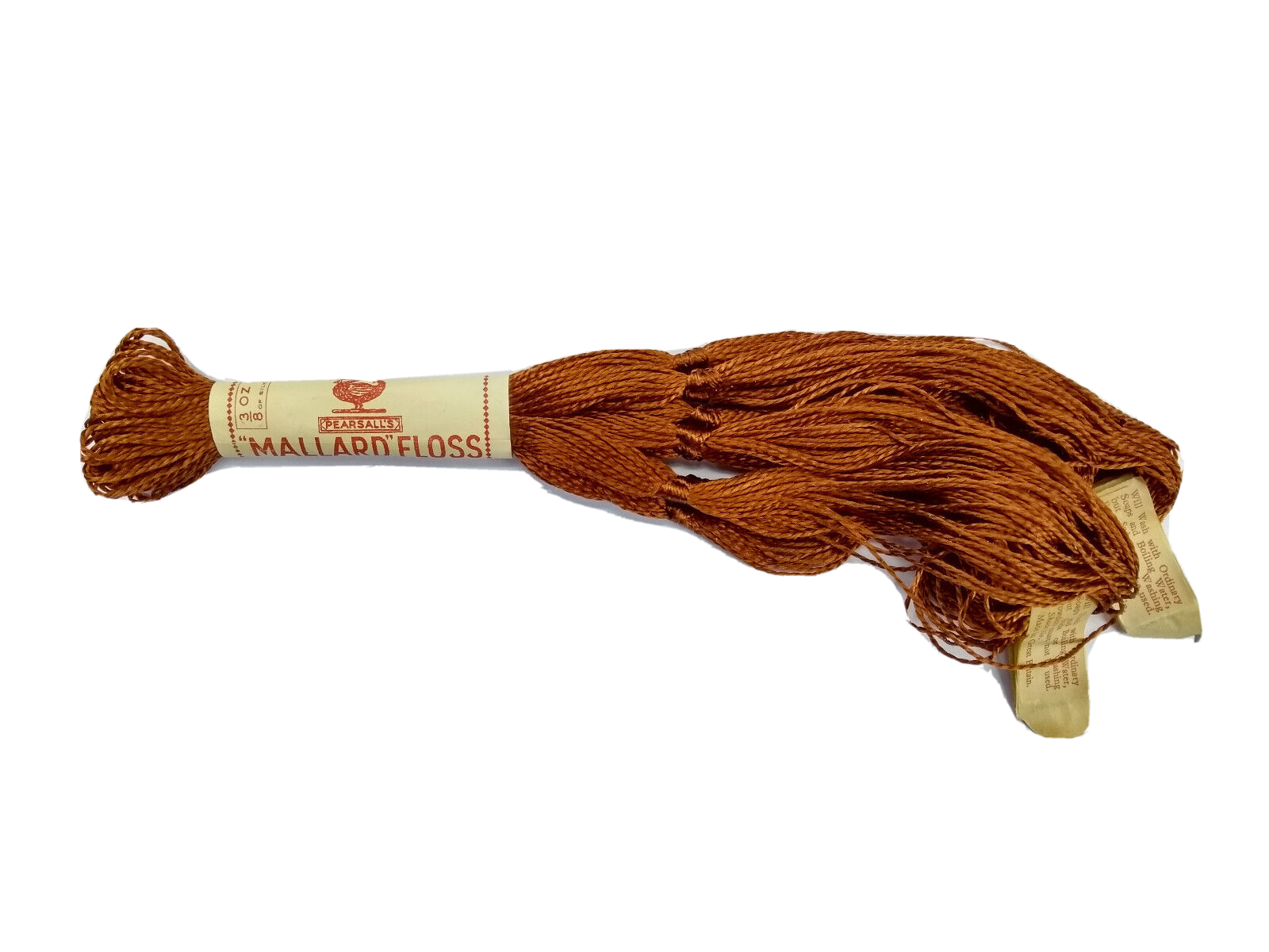 Vintage Mallard Floss Pure Silk Thread Boiling Dyes No7a Brown Pearsall's