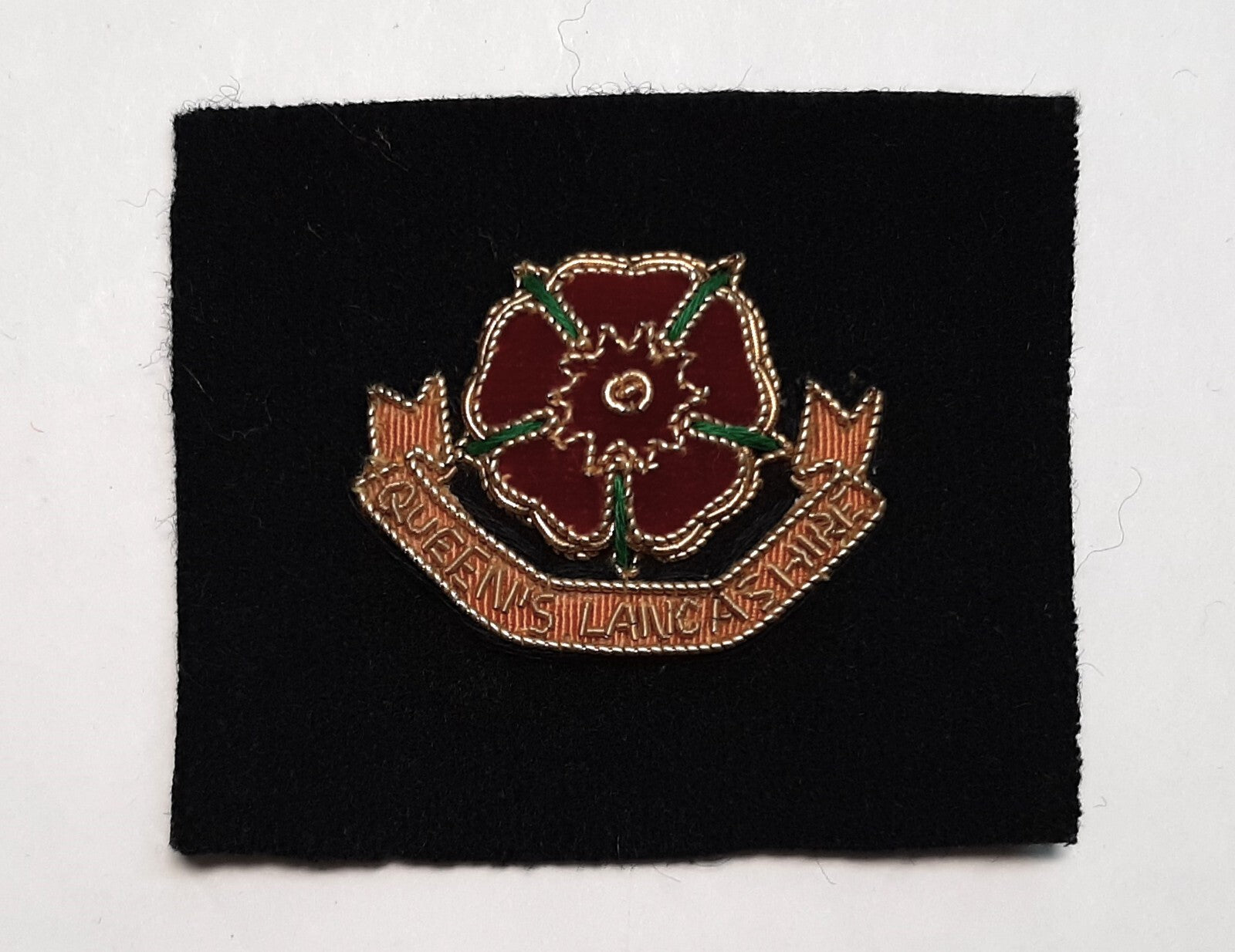QLR British Army Hand Embroidered Queens' Lancashire Regiment Insignia Patch NOS