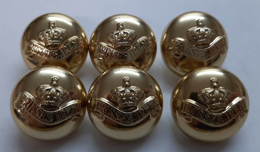 Princess Irene Fusiliers Guards Regiment Crown Insignia High Sheen Buttons NOS