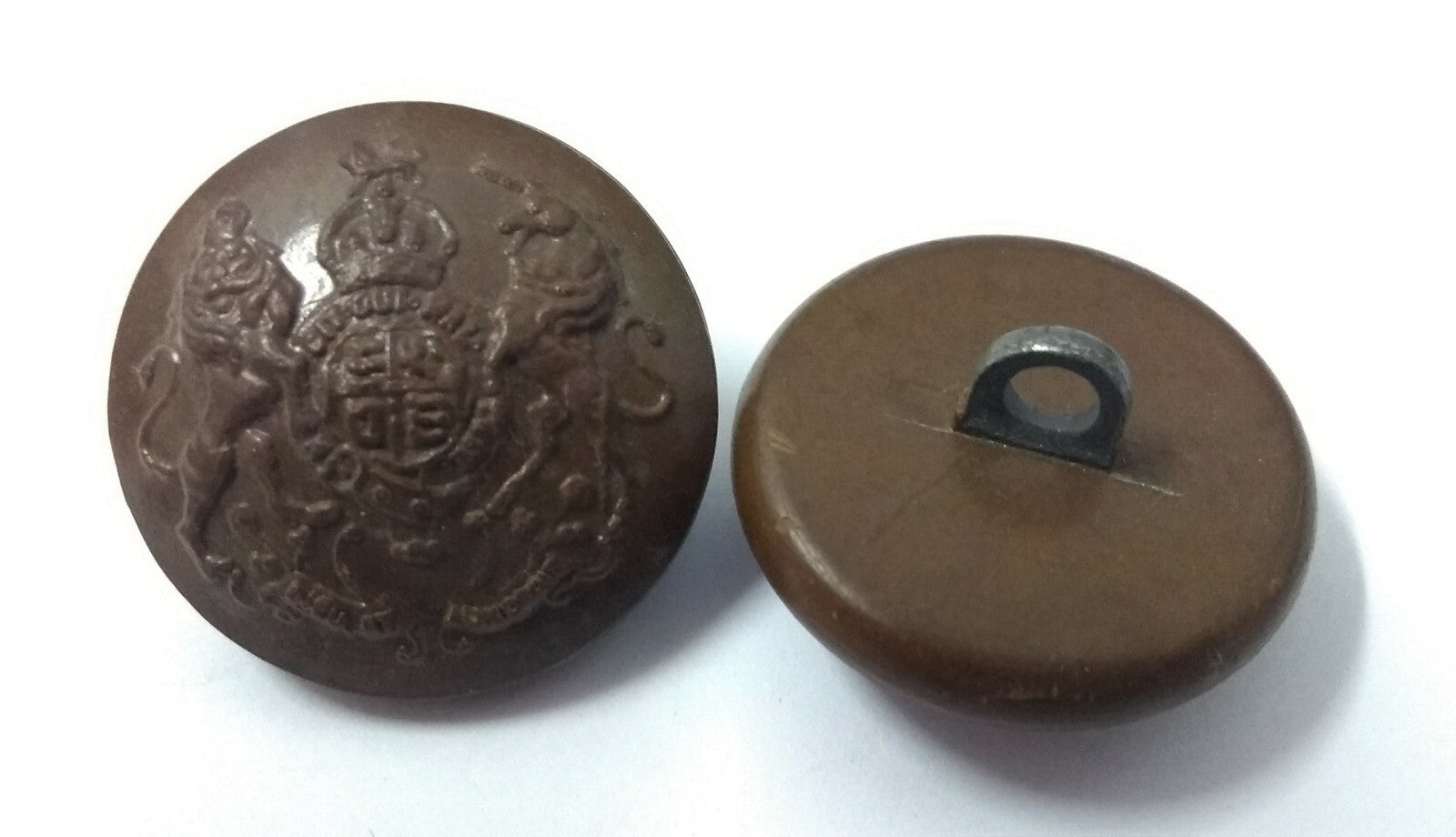 Genuine Vintage British Army Kings Crown General Service Coat of Arms Buttons x2