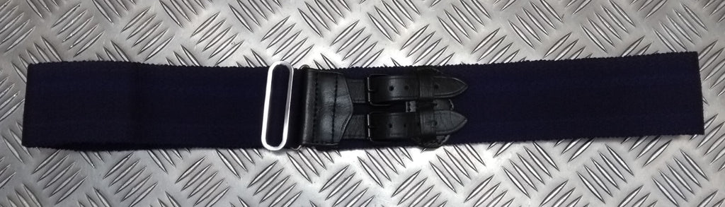 Royal Navy Blue Stable Belt Double Leather Straps & Chrome Slide Adjust Max 34"