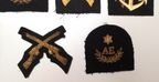 Various Wire Braided Army Navy Patches on Black Felt British set of 9