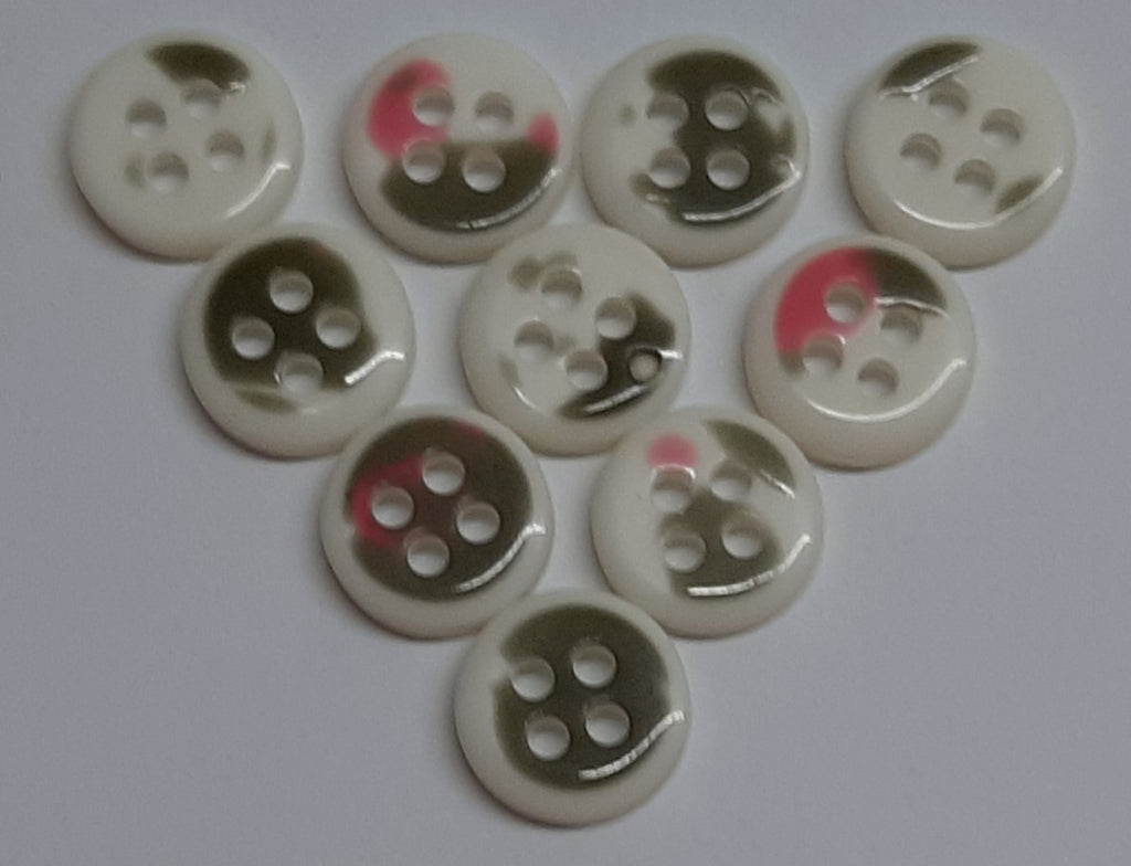 Buttons 100 Vintage 4 Hole for Dress Shirts Pearlesque Clear White 10mm NOS