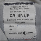 Vintage Trousers RAF Royal Air Force Blue Grey Colour Older Pattern Air Force W28"