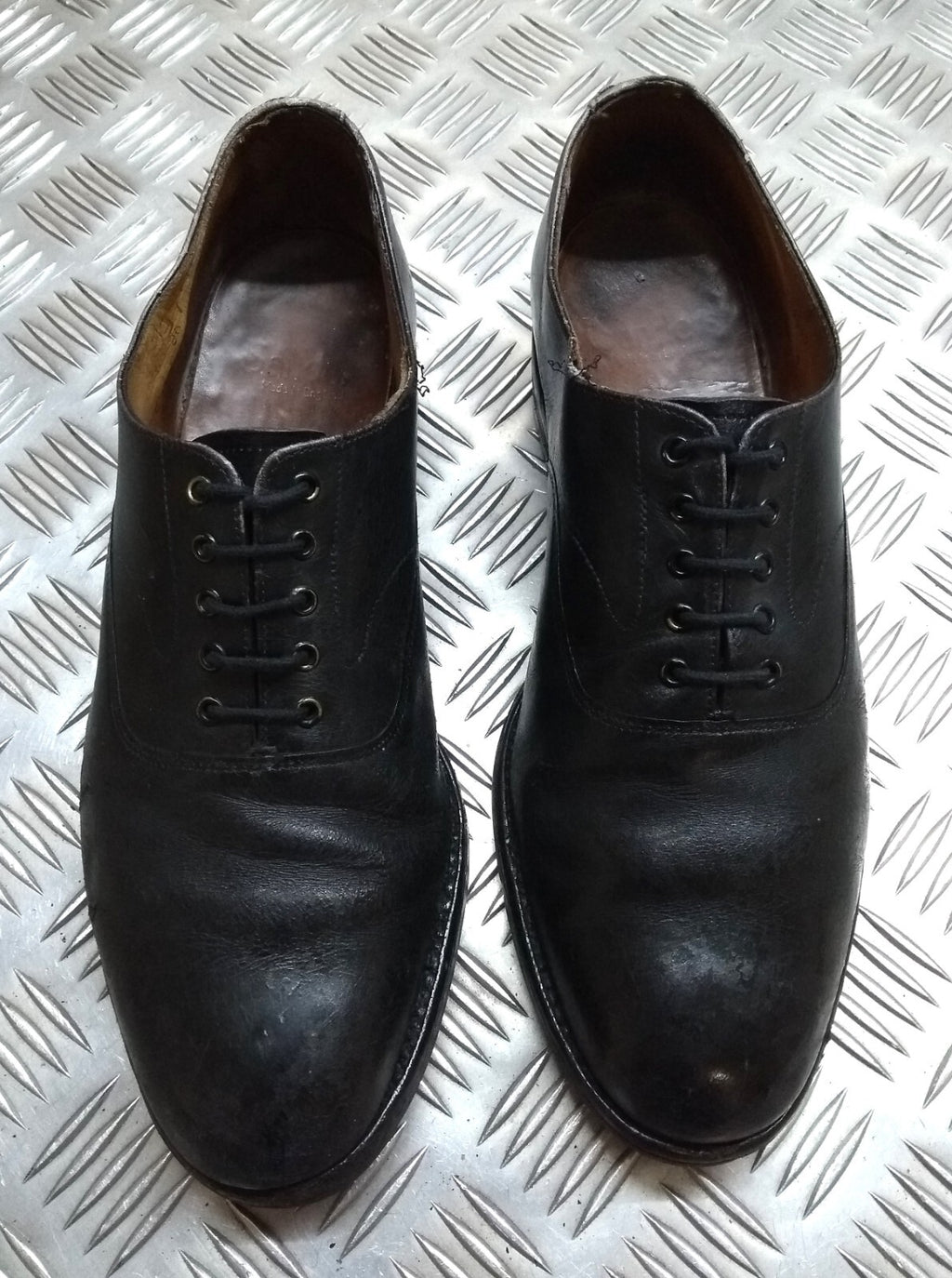 Naval Oxford Shoe British Navy Officers Dress Uniform Without Toe Cap UK 8.5