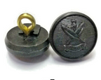 Uganda Army Style Buttons, Subdued Black Plastic, Ring Shank 22L x10 NEW