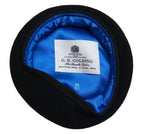 Navy Blue Beret Goldings Army Pattern Wool / Silky Lining & Petersham Trim 54cm.