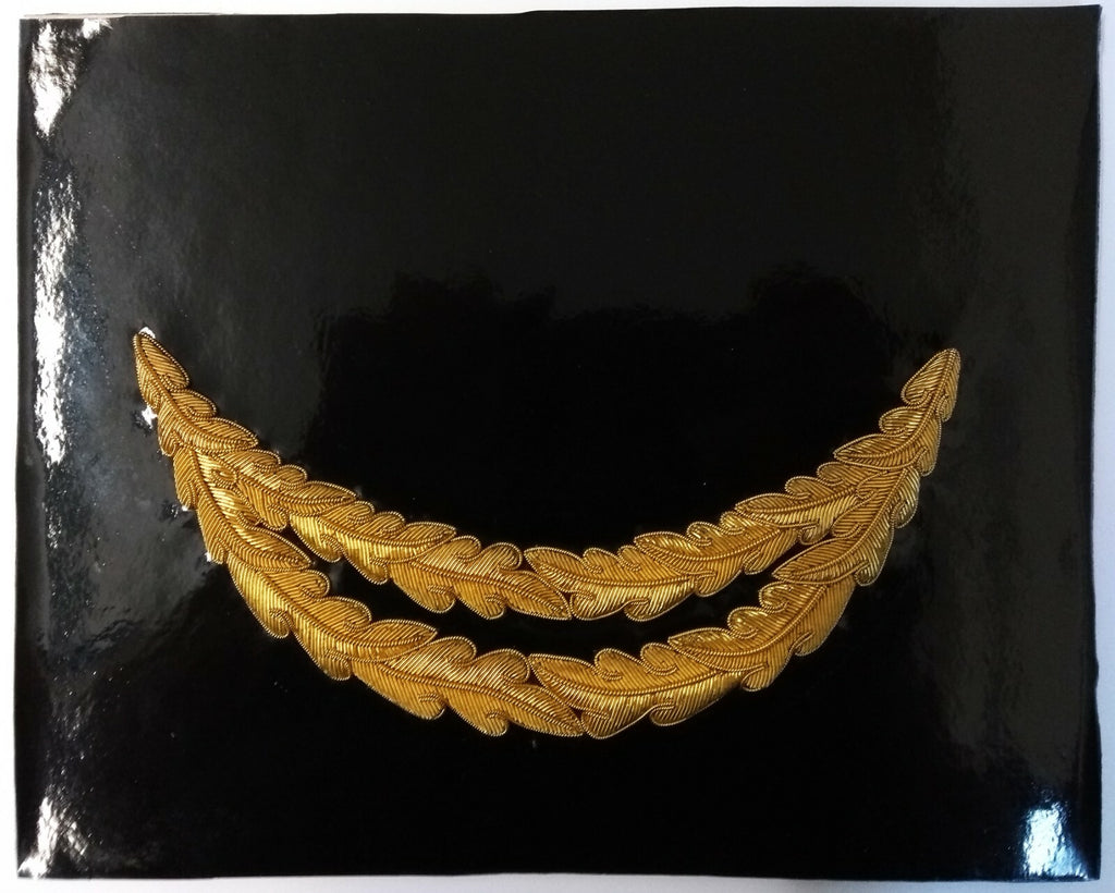 Genuine British Made 2 Row Officers "Scrambled Egg" Oak Leaf Decoration