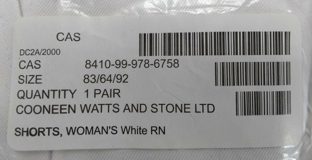 WRNS Womens Shorts RN Working Dress White or Blue Royal Navy - NEW
