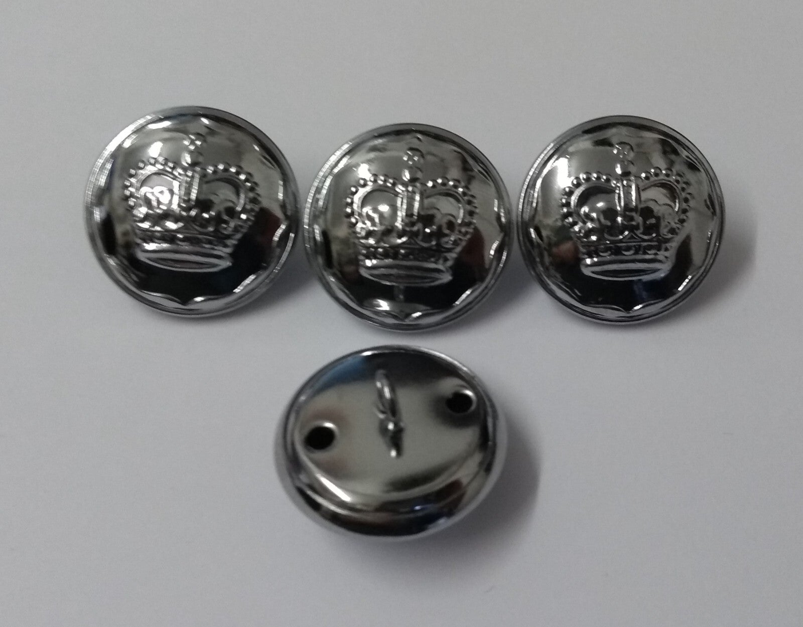 Queens Crown Buttons QC Decorative Edged Hi-Sheen Coat Buttons 38L Loop Back