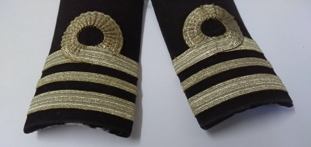 Naval Officers Lieutenant Commander Shoulder Boards Epaulette Black Faded Ribbon