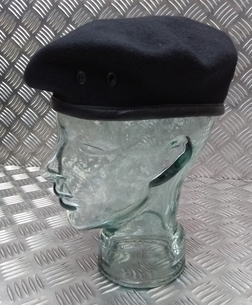 Naval Beret Wool With Leather Rim & Badge Eyelets NEW