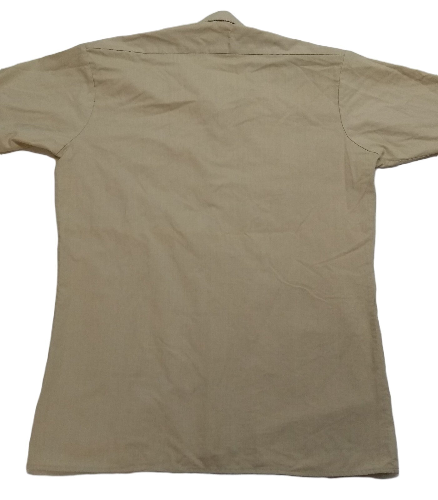 Vintage Combat Shirt Army Style Fawn / Khaki Dress Long Sleeves Size 15"