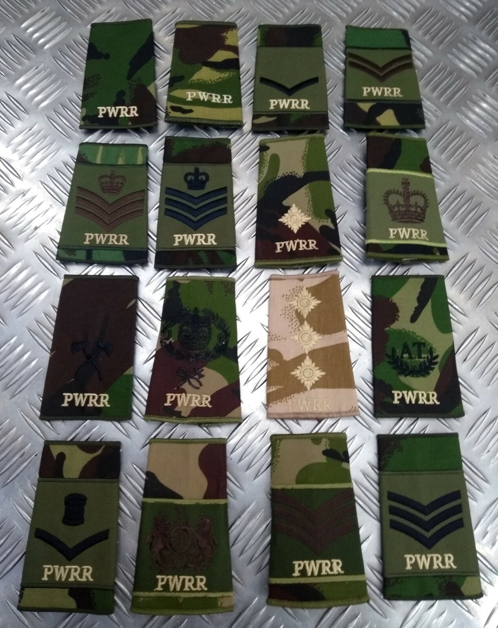 Genuine British Army PWRR Princess of Wales' Royal Regiment Rank Slide Assorted