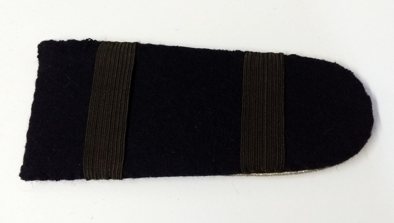 Shoulder Boards Slide On Melton Wool Type With Silver Braided Edging Dark Blue