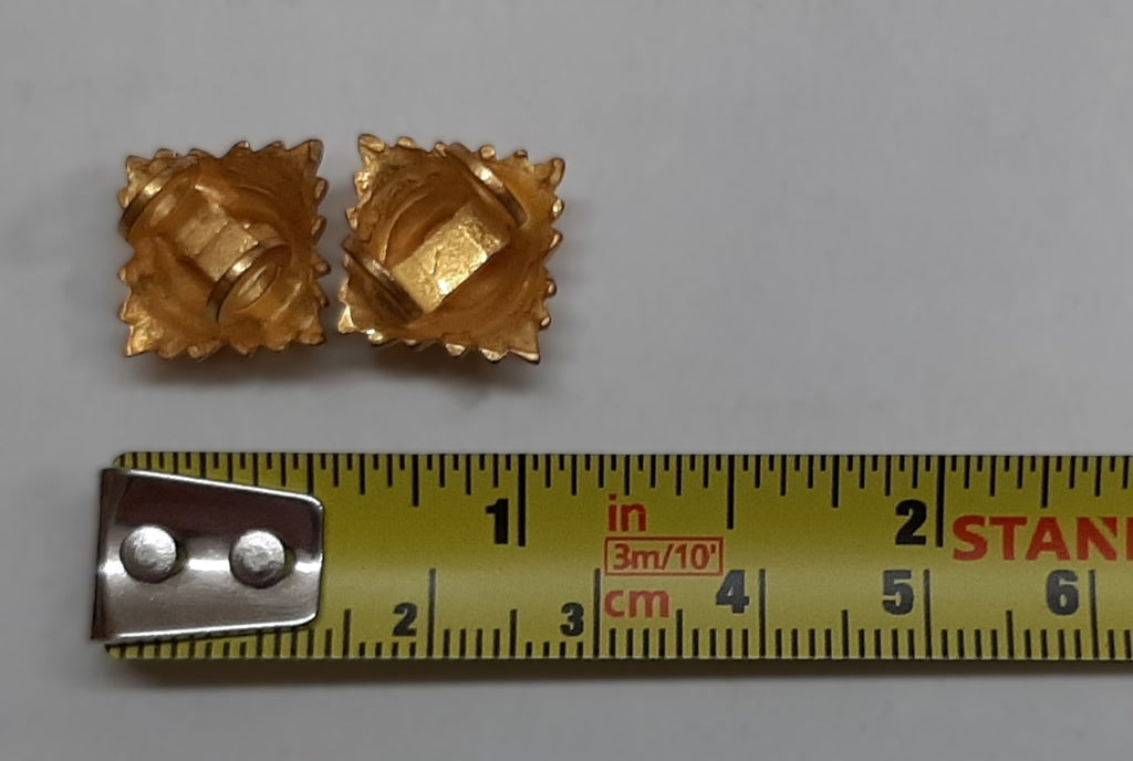 Army Rank Pips Gold with Dark Blue Top 1/2 Inch British Officers Insignia 1 Pair