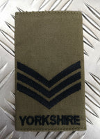 Genuine British OD Sergeant Rank Slide / Epaulette Yorkshire Regiment