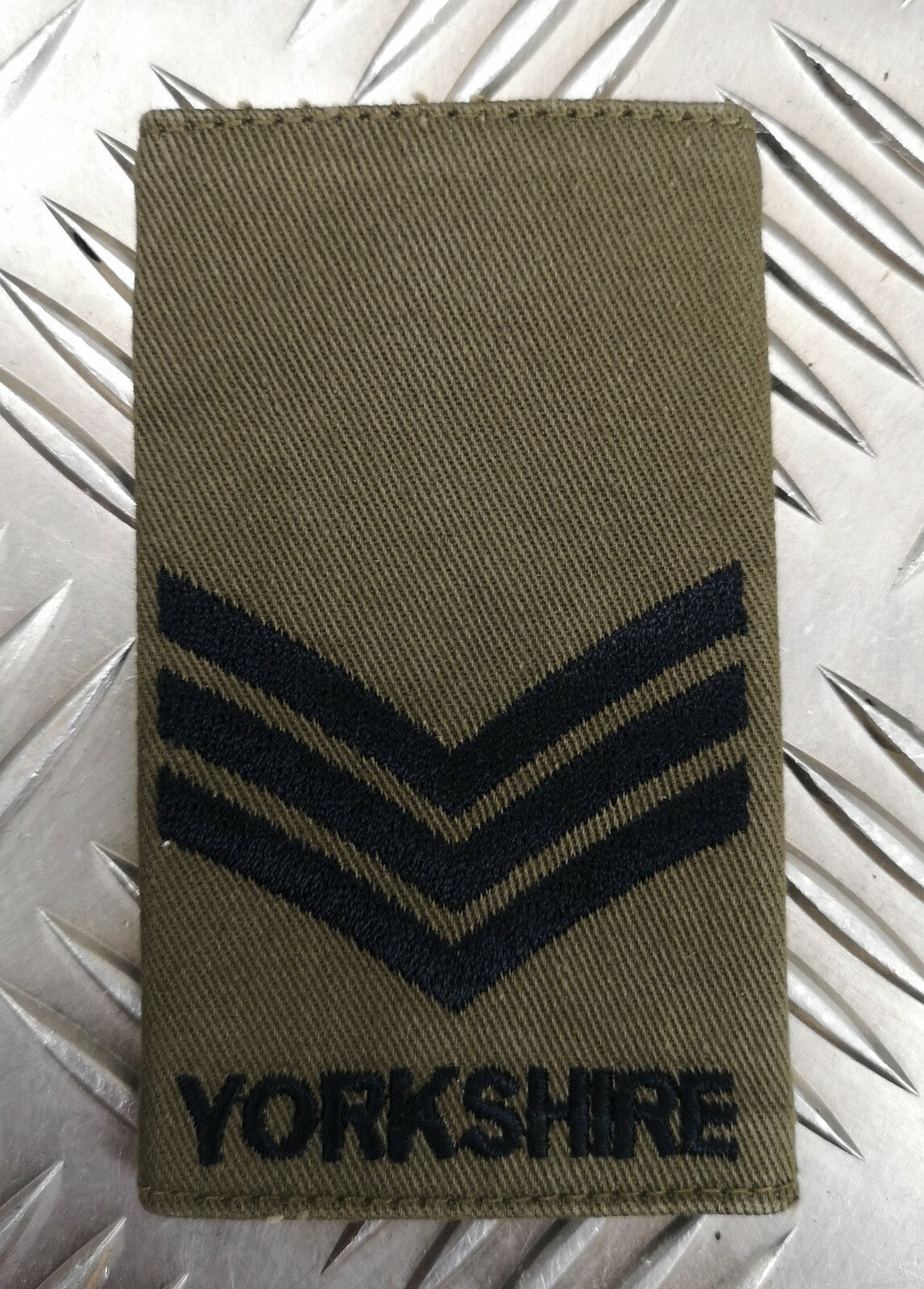 Genuine British OD Sergeant Rank Slide / Epaulette Yorkshire Regiment