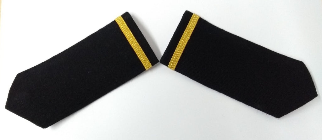 Naval Officers 1 Bar No1 Uniform Shoulder Boards Epaulette Black & Gold Detail