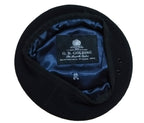 Navy Blue Beret Goldings Army Pattern Wool / Silky Lining & Petersham Trim 55cm.