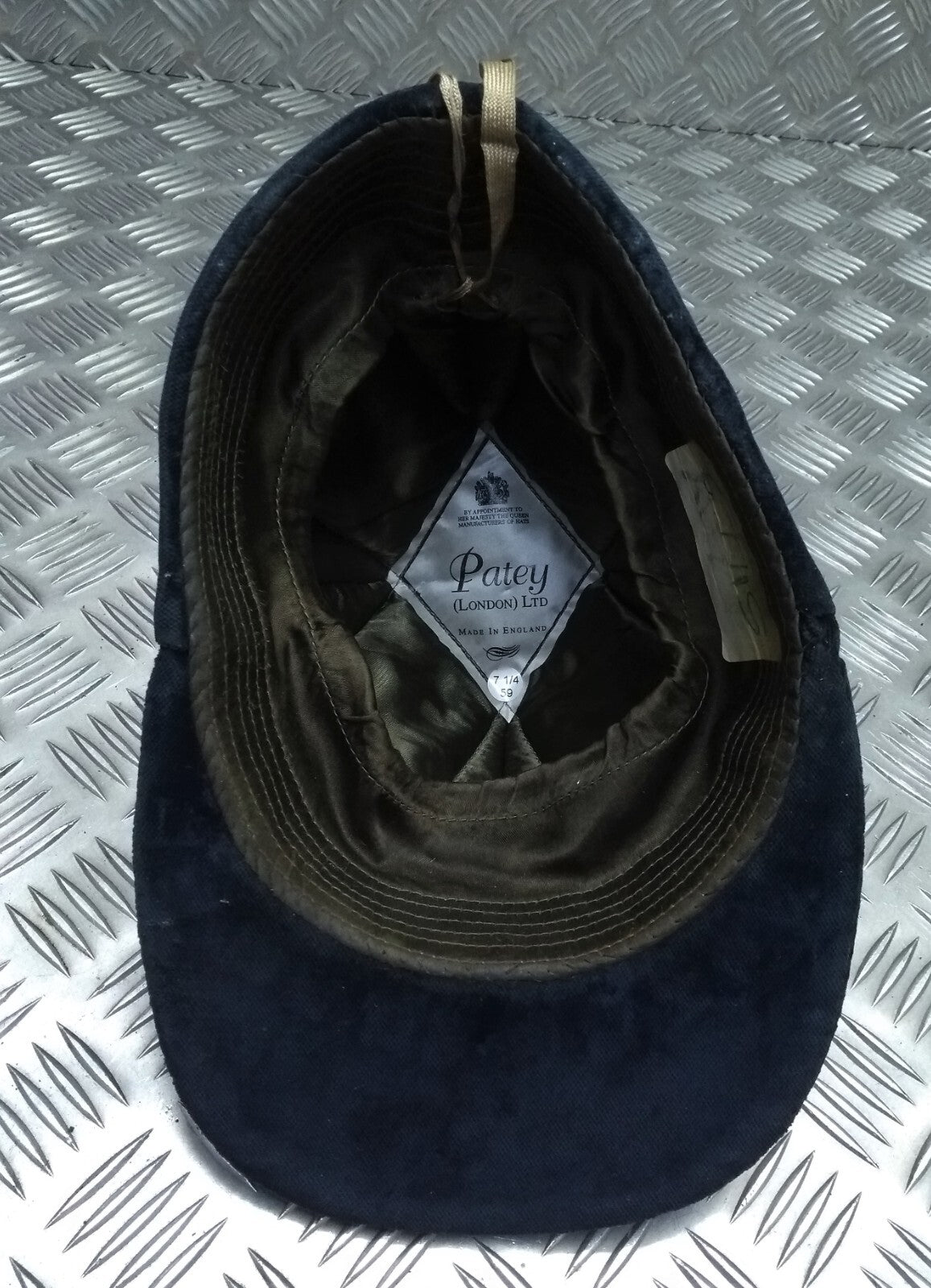 Patey Cap Navy Velvet Covered Hand Made - Navy Hunt Cap Riders Show Cap 59cm