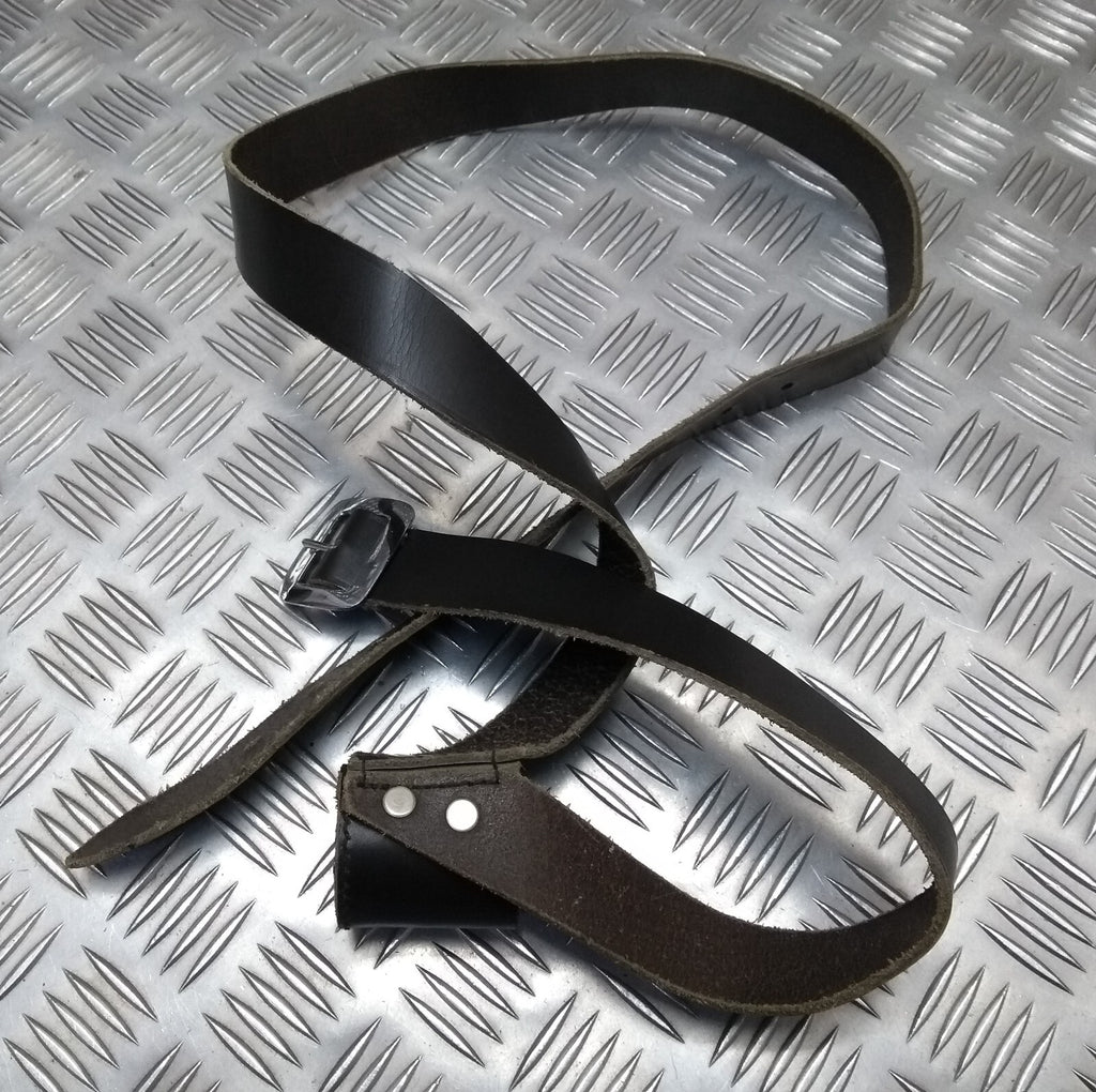 Leather Flag Pole Carrier Shoulder Holder 1 1/2" & Chrome Buckle Shallow Bucket