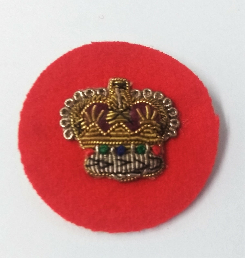 Genuine Vintage British QARANC Braided QC Crown on Red Felt