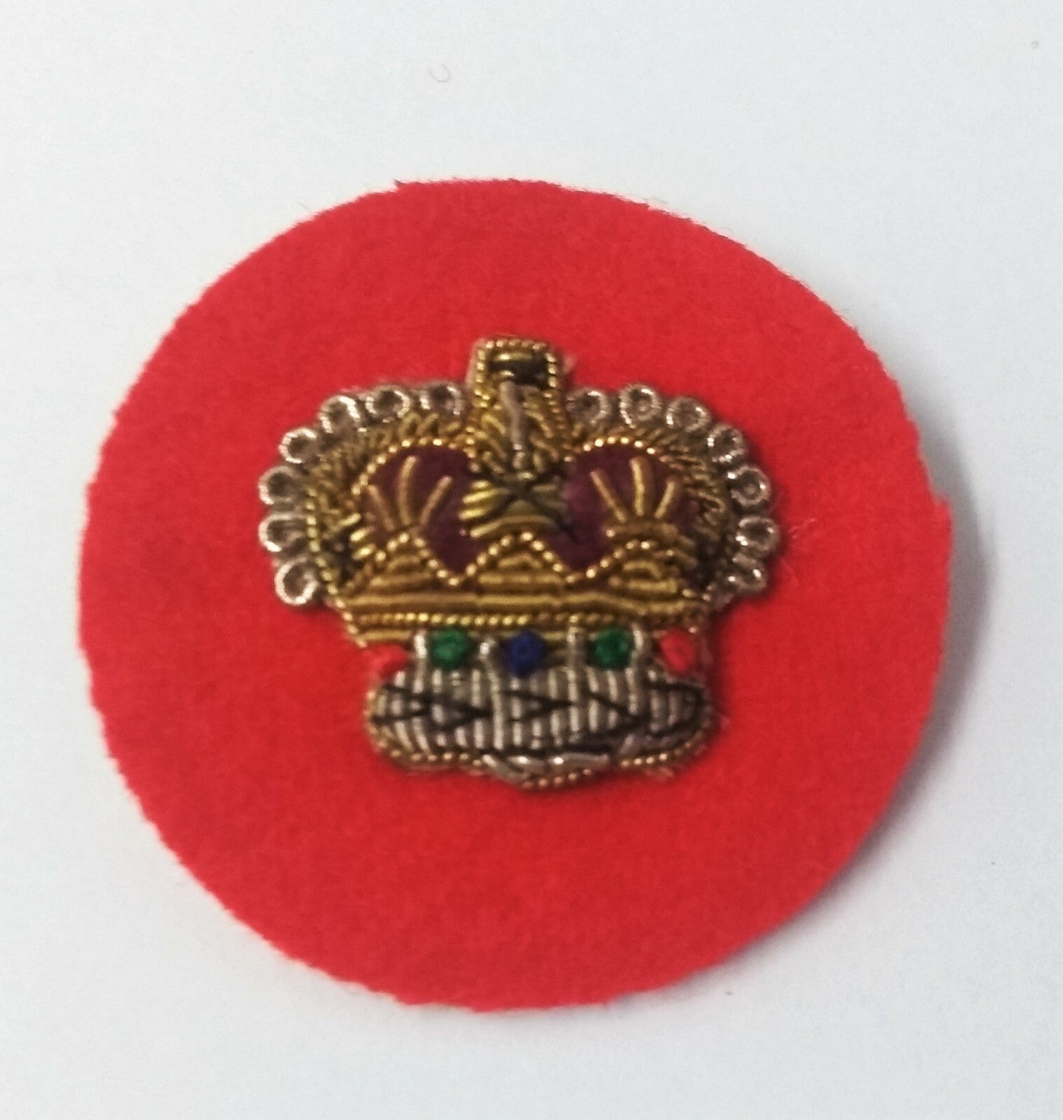 Genuine Vintage British QARANC Braided QC Crown on Red Felt