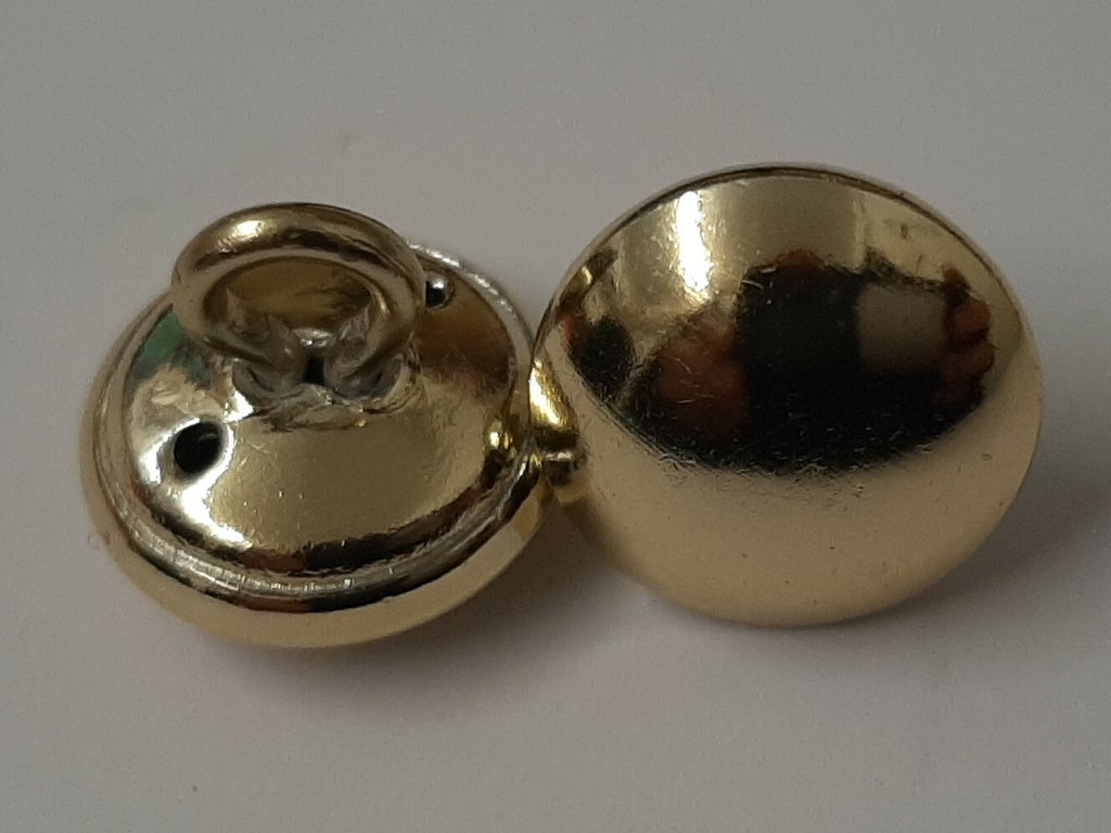 British Half Dome Gold Coloured Issue 22L Ring Back Buttons X2 ASBT308