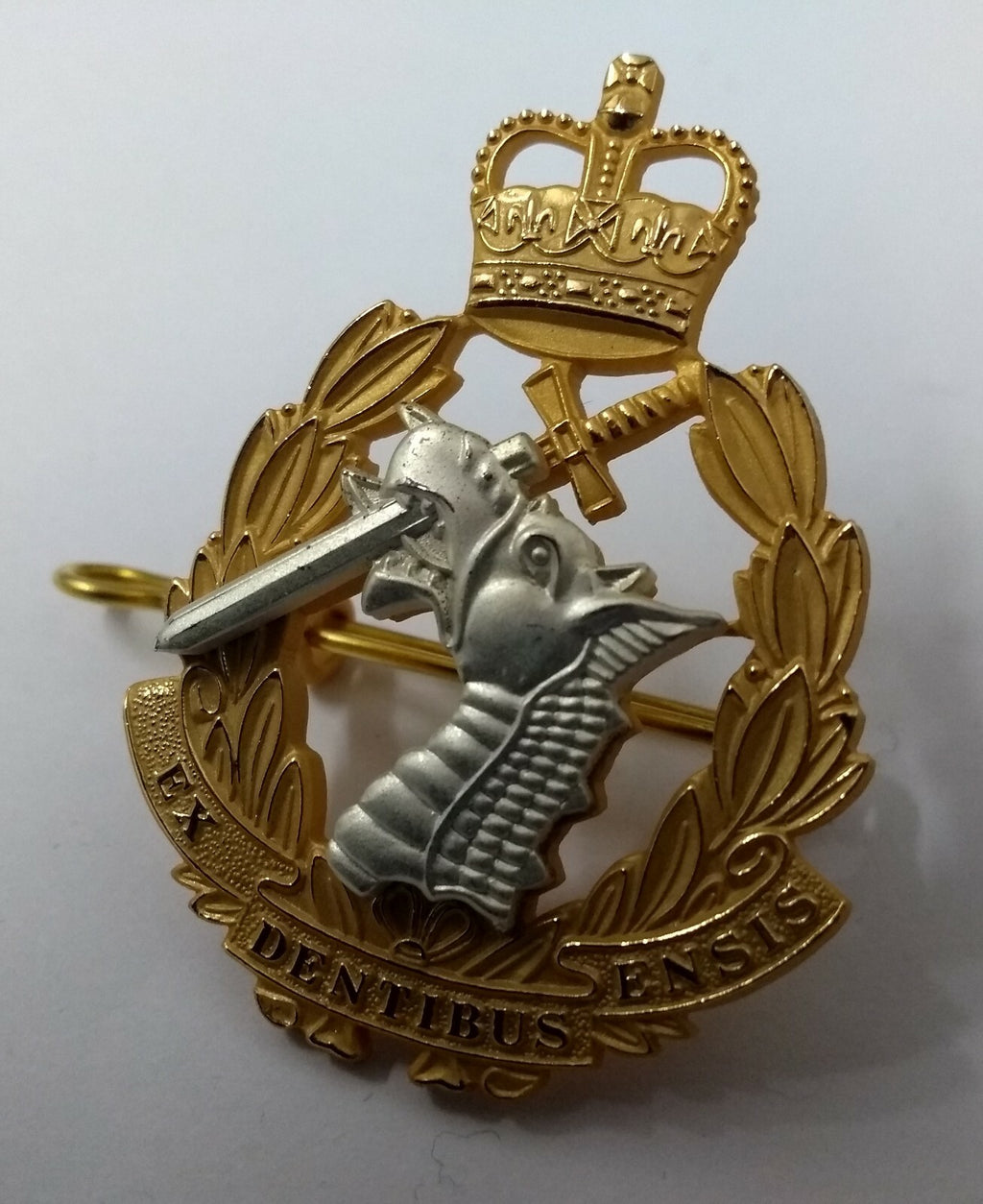 Genuine British Army Officers Gilt RADC Dental Corps issue Insignia Hat Badge
