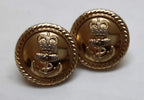 RN Closure Buttons British Royal Navy Queens Crown Insignia With Fixing Clasp