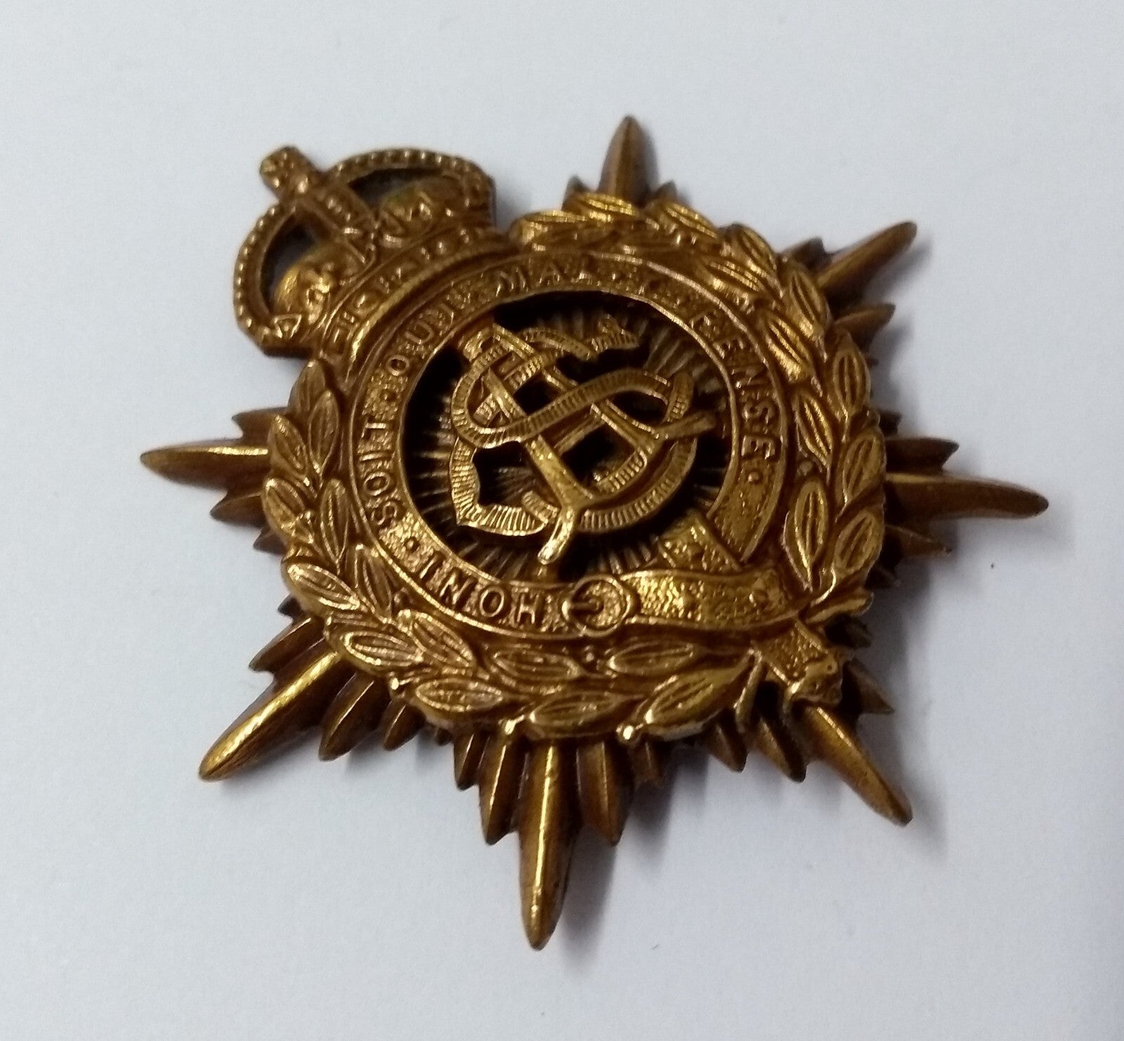 Vintage Kings Crown RASC British Army Issue Service Corps Insignia Metal Badge