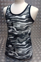 100% Cotton Urban / Winter Camo Sleeveless Vest Singlet Tank Top All Sizes - NEW
