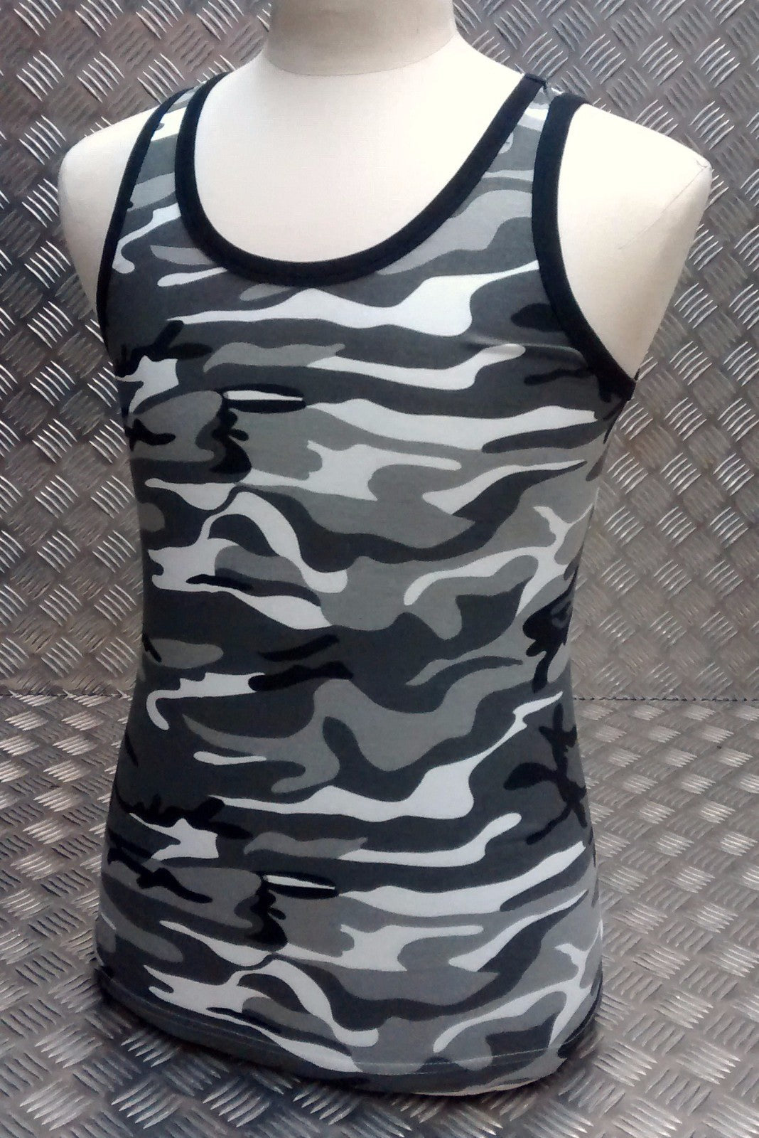 100% Cotton Urban / Winter Camo Sleeveless Vest Singlet Tank Top All Sizes - NEW