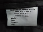 No1B Naval Trousers British Navy Class 1 RN Uniform CI Dress Number One B 80cm S