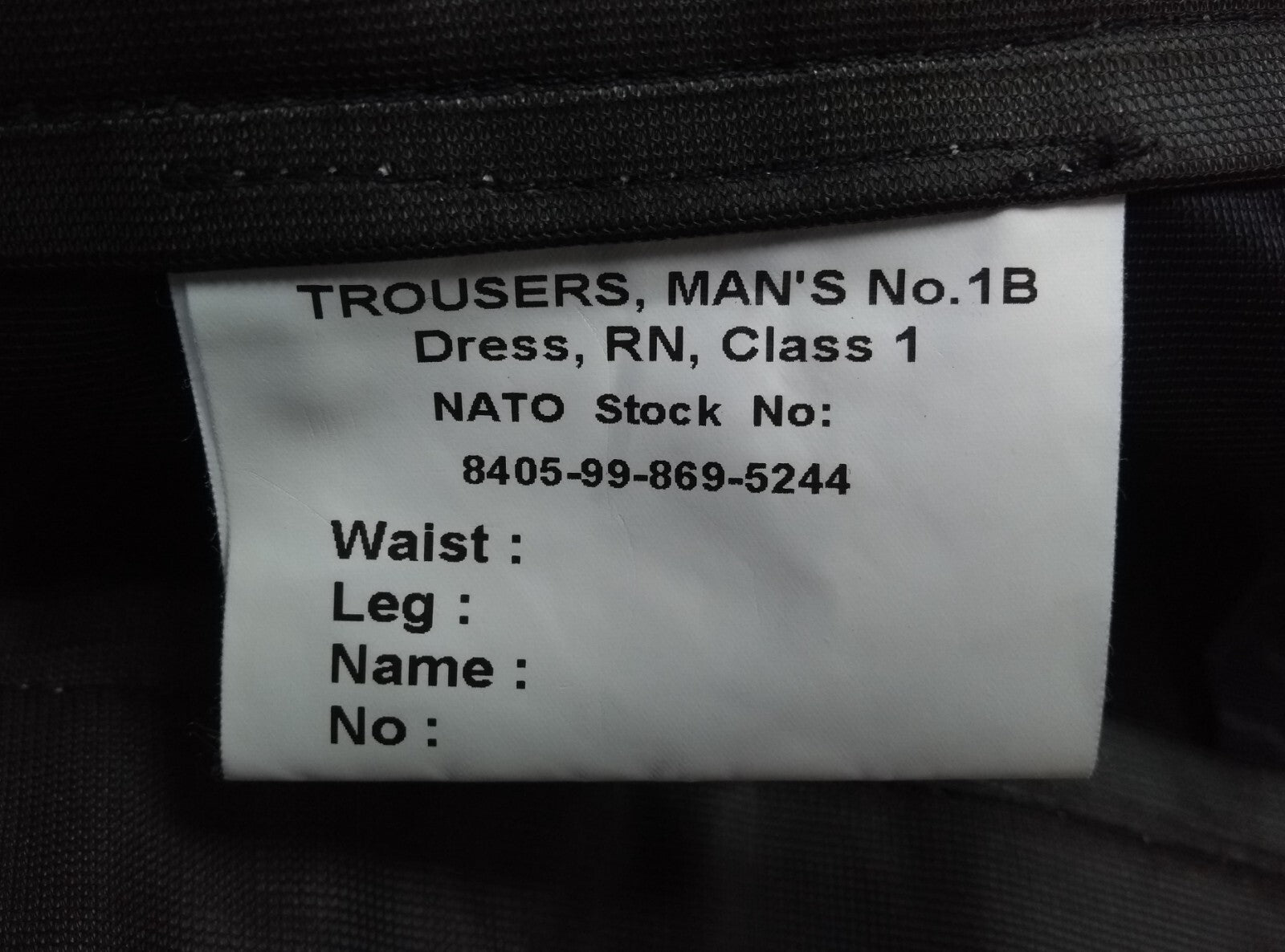 No1B Naval Trousers British Navy Class 1 RN Uniform CI Dress Number One B 80cm S