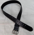 2" Utility Belt Full Grain Lined Leather Nickel Plated Double Prong Buckle