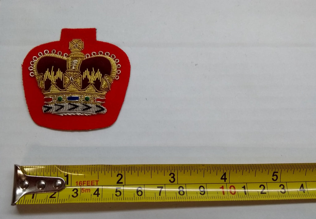 Warrant Officer Crown No1 WO 2 Scarlet British Army Hand Embroidered Arm Patch