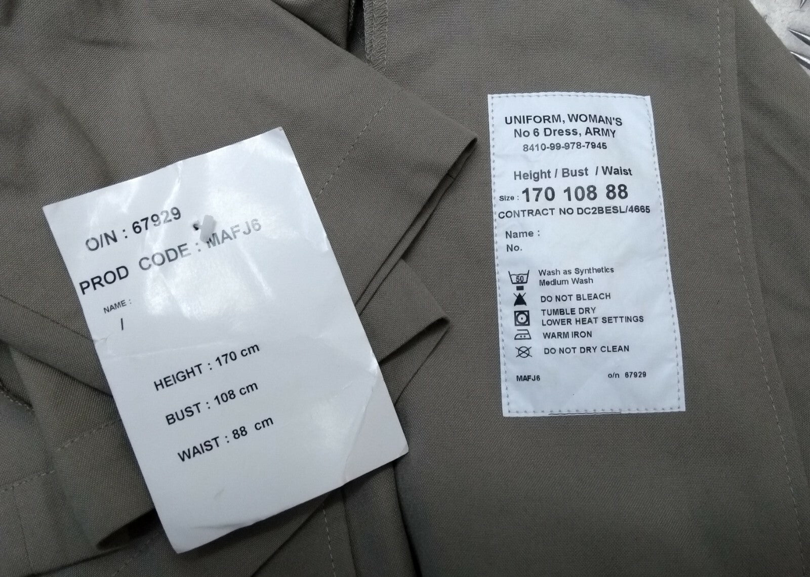 British Army No6 Suit Skirt & Jacket Safari Style Lightweight Woman's Dress Chest 108cm NEW