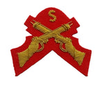 Mess Kit Badge Skill Sniper on Red British Hand Embroidered Arm Patch