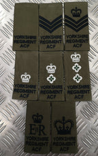 Genuine British Army Issue Green OD Yorkshire ACF Rank Slide Various Ranks - NEW