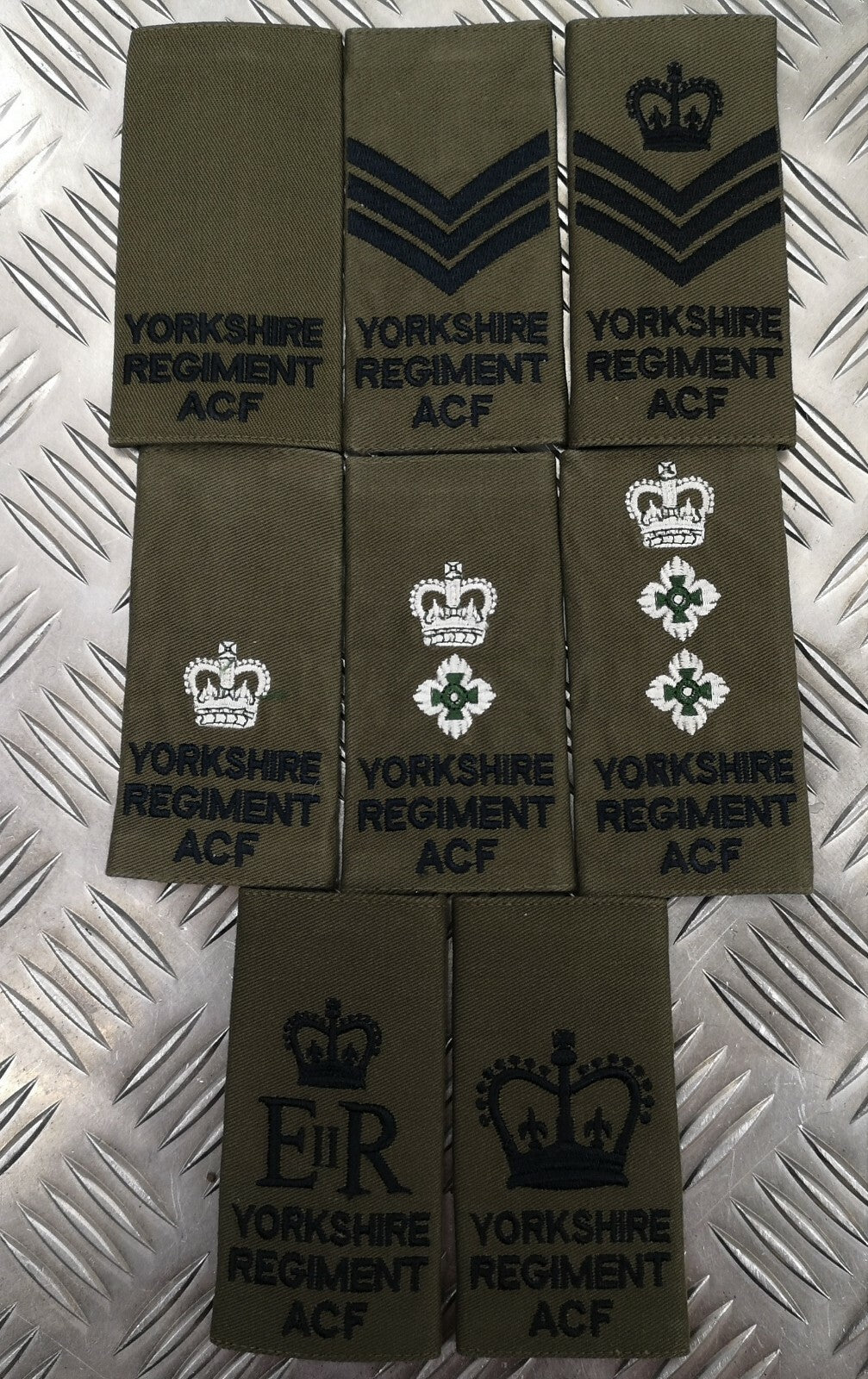Genuine British Army Issue Green OD Yorkshire ACF Rank Slide Various Ranks - NEW