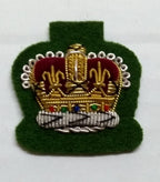 Staff Sergeant Crown No1 Grass Green British Army Hand Embroidered Arm Patch
