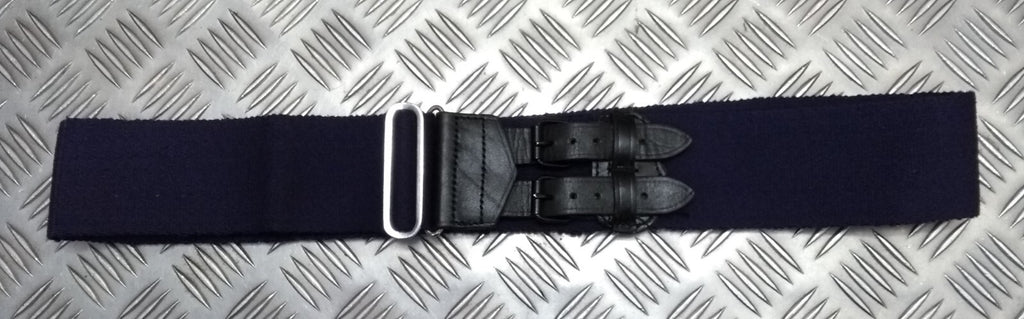 Royal Navy Blue Stable Belt Double Leather Straps & Chrome Slide Adjust Max 34"