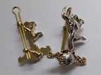 Signals Collar Dogs Army Royal Insignia "Certa Cito" Metal Badges Split Pin