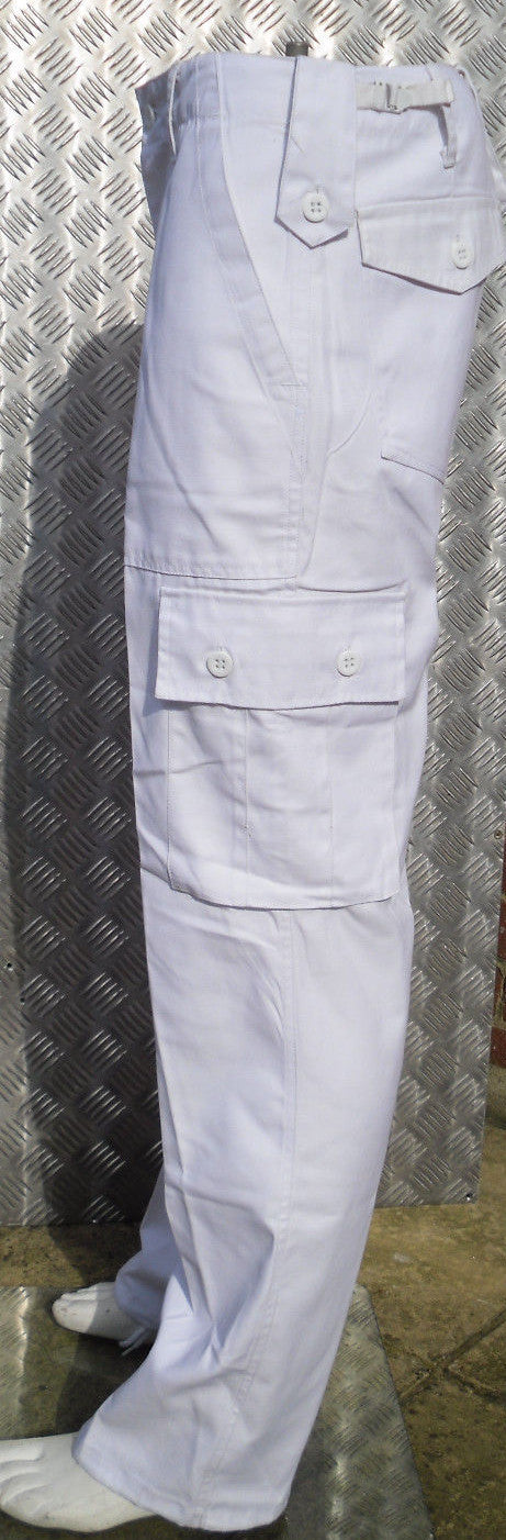 White Military Style Combat Cargo / Utility / Field Trousers - All Sizes - NEW